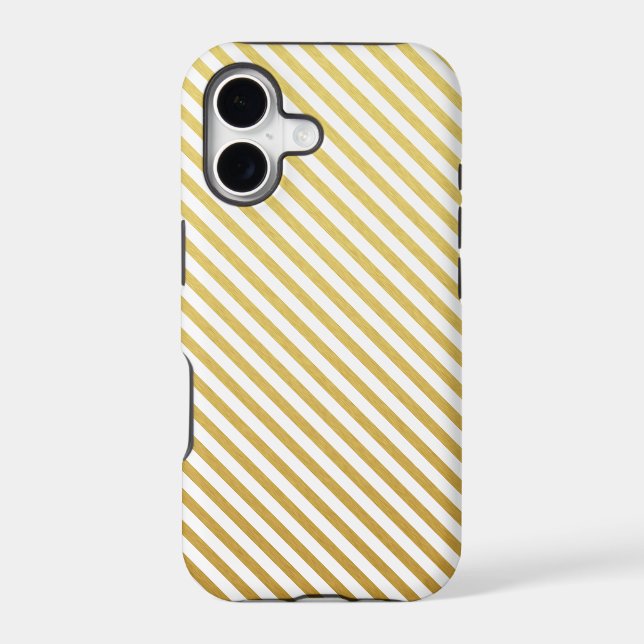 Gold Stripes Pattern iPhone Case (Back)