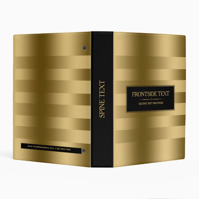 Gold Stripes Pattern Mini Binder (Background)