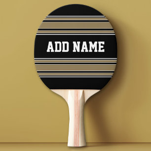 Gold Stripes Sports Jersey Name - CAN EDIT COLOR Ping-Pong Paddle