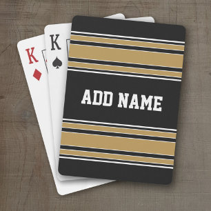 Gold Stripes Sports Jersey Name - CAN EDIT COLOR Poker Cards