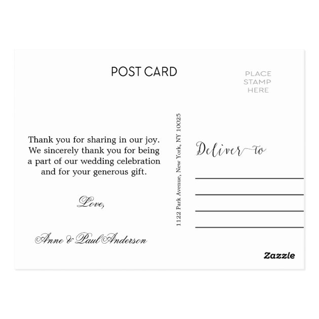 Gold Stripes Thank You Card