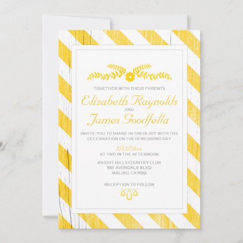 Gold Stripes Wedding Invitations