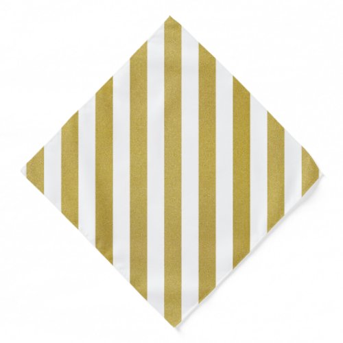 Gold Stripes White Stripes Striped Pattern Bandana