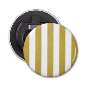 Gold Stripes, White Stripes, Striped Pattern Bottle Opener