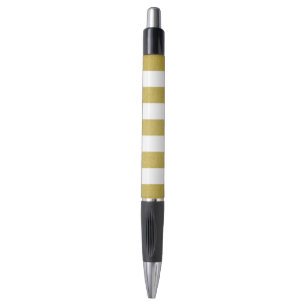 Gold Stripes, White Stripes, Striped Pattern Pen