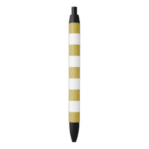 Gold Stripes, White Stripes, Striped Pattern Pen