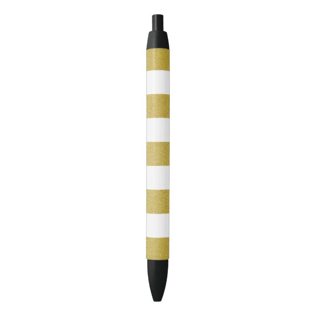 Gold Stripes, White Stripes, Striped Pattern Pen (Front Vertical)