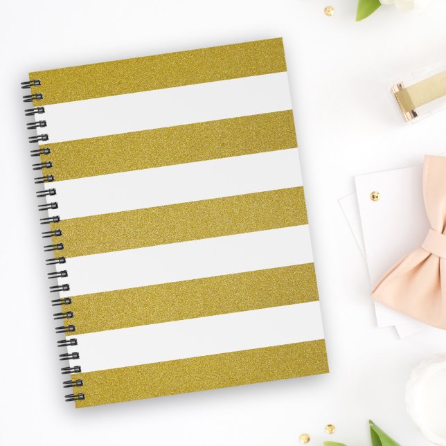 Gold Stripes, White Stripes, Striped Pattern Planner (Creator Uploaded)