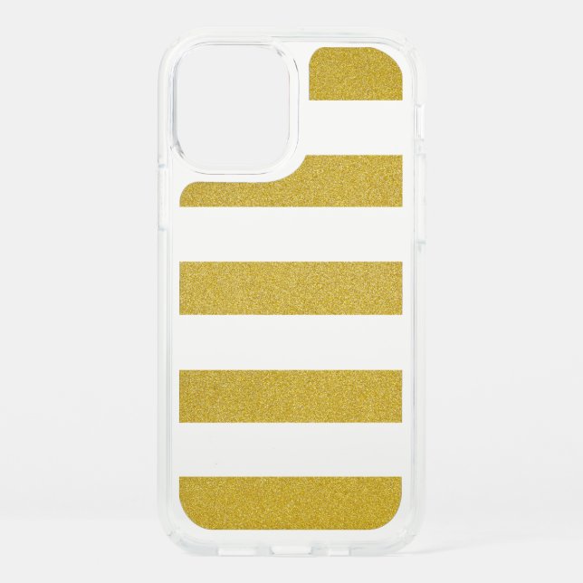 Gold Stripes, White Stripes, Striped Pattern Speck iPhone 12 Case (Front)
