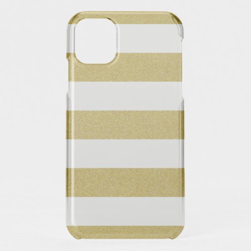 Gold Stripes White Stripes Striped Pattern iPhone 11 Case