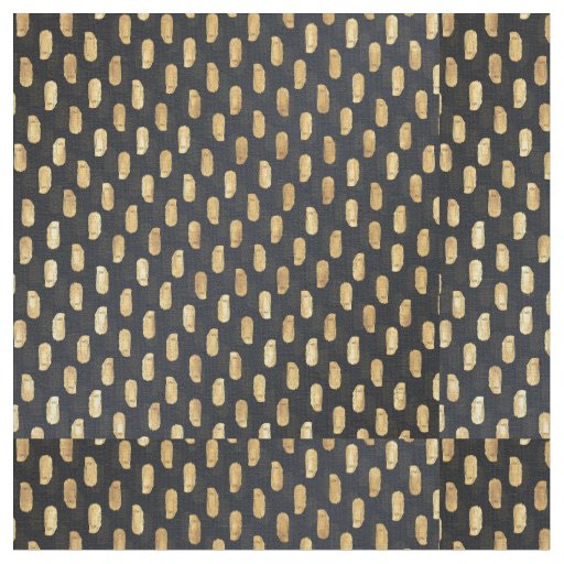 Gold Strokes Painting Gray Gradient Design Fabric