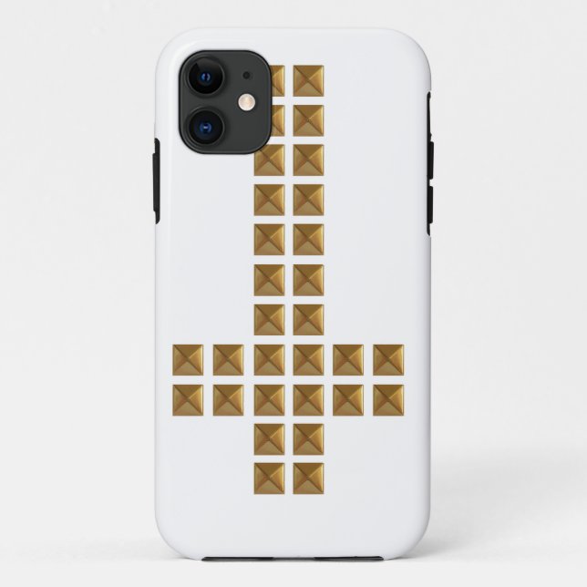 Gold Studded Inverted Cross Case-Mate iPhone Case (Back)