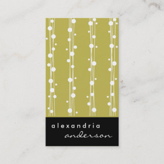 Gold Stylish Dots and Straw Business Cards