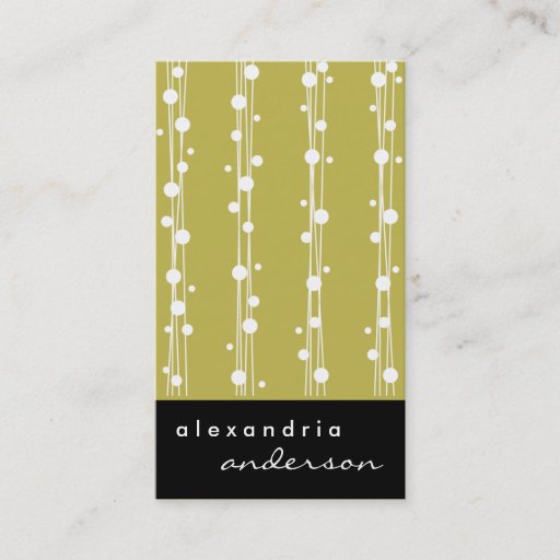 Customizable Gold Stylish Dots and Straw Business Cards