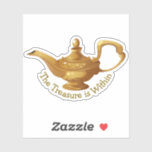 Gold Stylized Arabian Oil Lamp Treasure Quote Sticker