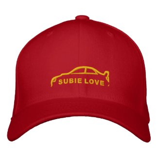 Gold Subie Love Silhouette Stitch Baseball Cap