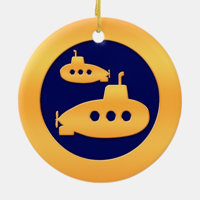 Gold Submarines Ceramic Ornament (Back)