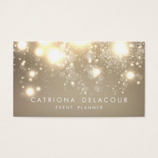 Gold Subtle Glitter Bokeh Business Card