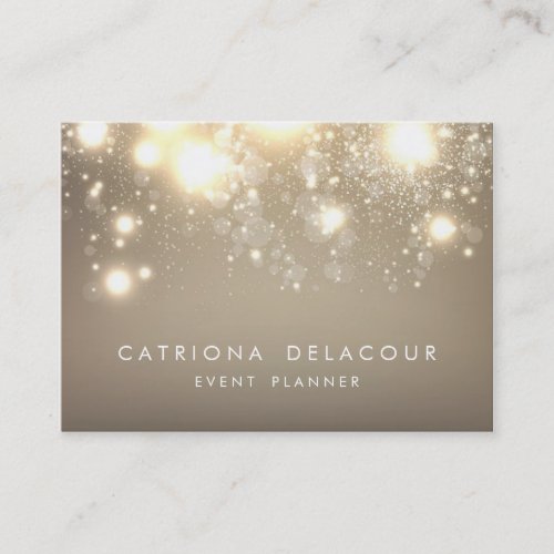 Gold Subtle Glitter Bokeh Business Card  Chubby