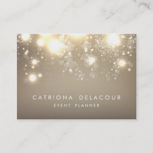 Customizable Gold Subtle Glitter Bokeh Business Card | Chubby