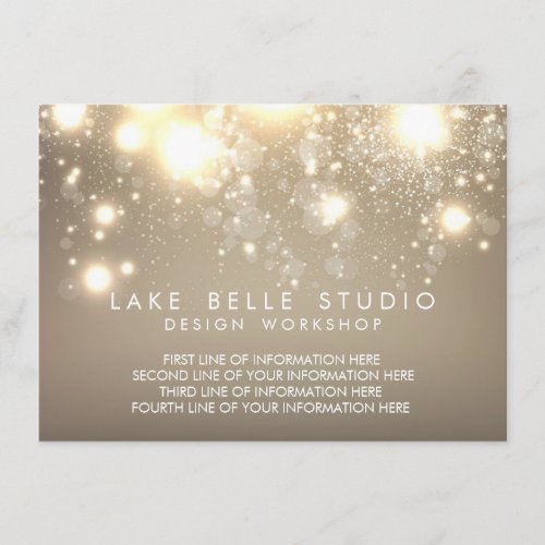 Gold Subtle Glitter Bokeh Information Card