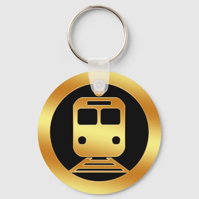Gold Subway Train Symbol Keychain (Front)