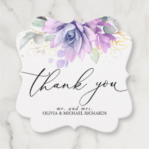 Gold Succulents Greenery Wedding Thank You Favor T Tags