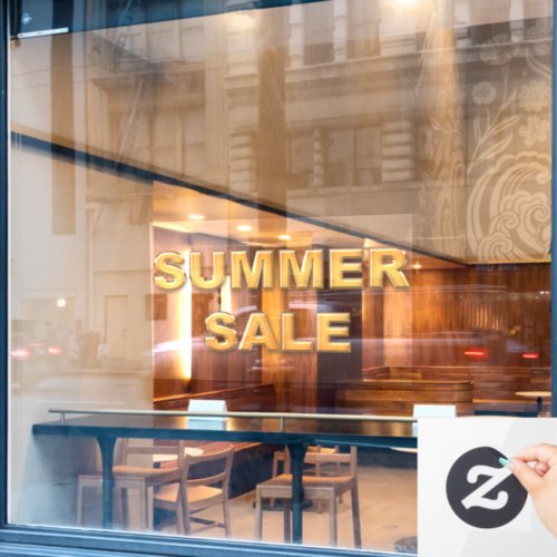 Gold SUMMER SALE Sign Window Cling