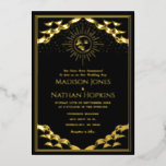 Gold Sun and Moon Tarot Card Wedding Invitation<br><div class="desc">Elegant and modern wedding design inspired by a tarot card. You can customize this further by clicking on the "PERSONALIZE" button.  Matching Items in our shop for a complete party theme. For further questions please contact us at ThePaperieGarden@gmail.com</div>