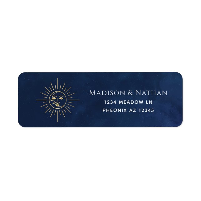 Gold Sun and Moon Tarot Label (Front)