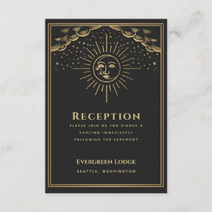 Gold Sun and Moon Tarot Reception Enclosure Card