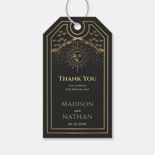 Gold Sun and Moon Tarot Wedding Thank You Gift Tags