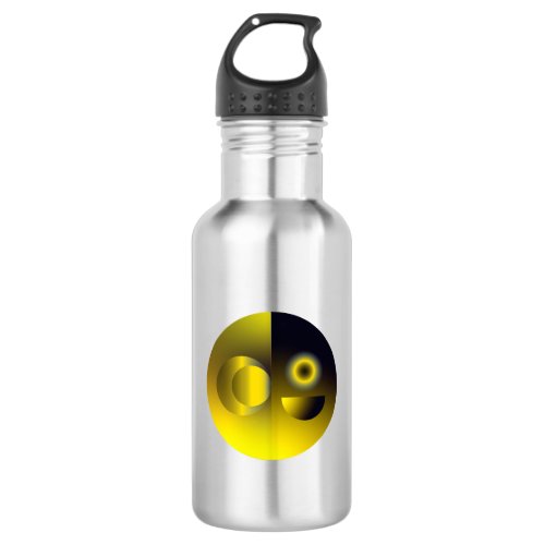 Gold sun and moon without glow abstract geometric stainless steel water bottle