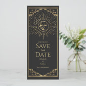 Gold Sun and MoonTarot Card Save the Date (Standing Front)