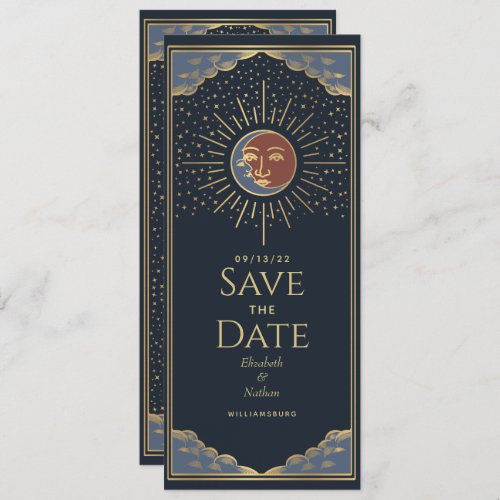 Gold Sun and MoonTarot Card Save the Date