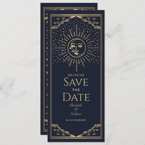 Gold Sun and MoonTarot Card Save the Date