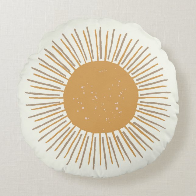 Gold sun boho pillow dorm decor, nursery decor (Front)