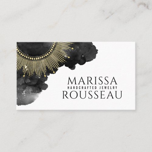 Gold Sun Faux Foil Mandala Jewelry Designer  Business Card