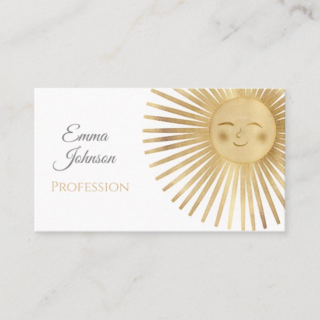 Gold Sun Happy Sunshine Business Card (Front)