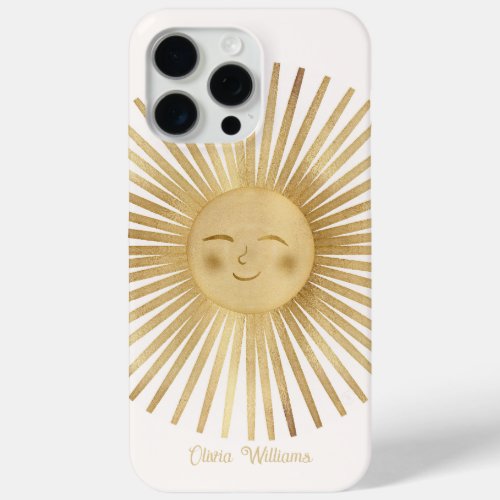 Gold Sun Happy Sunshine iPhone 15 Pro Max Case