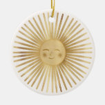 Gold Sun Happy Sunshine Ceramic Ornament