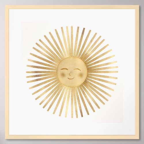 Gold Sun Happy Sunshine Framed Art