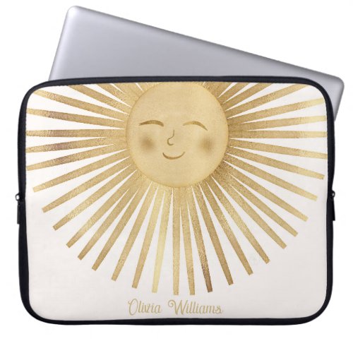 Gold Sun Happy Sunshine Laptop Sleeve