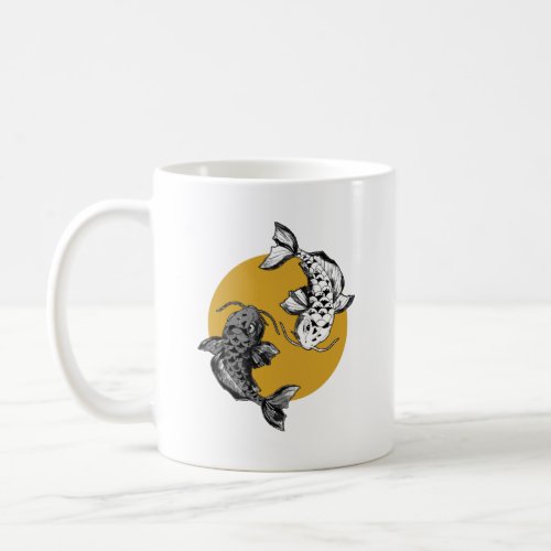 Gold Sun Koi Carps Coffee Mug