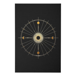 Gold Sun Moon Phases Boho Wall Art
