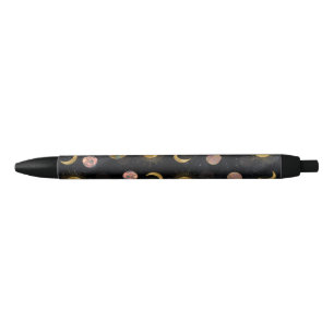 Gold Sun Moon Planets Space illustration Pen