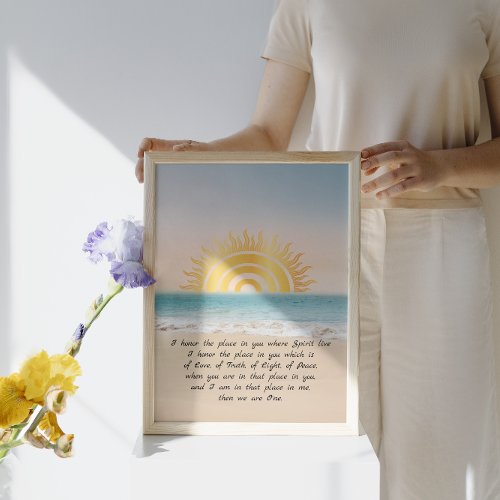 Gold Sun Namaste Definition Poster