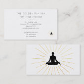 Gold Sun Rays Meditation Lotus Pose Man Business Card | Zazzle