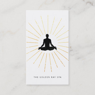 *~* Gold Sun Rays Meditation Man Yoga Pose Business Card