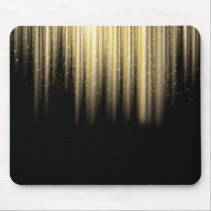 gold sunbeams on black mouse pad